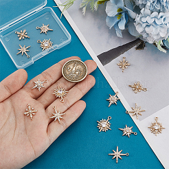 16 pièces 4 styles en laiton micro pavé pendentifs en zircone cubique claire&nbsp;KK-PH0011-49