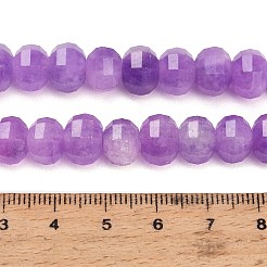 染め加工天然石ホワイトジェイドビーズ連売り  カボチャ  多面カット  蘭  9.5~10x7~8mm  穴：1.2mm  約51個/連  14.76''（37.5センチメートル）&nbsp;GG-CBA9106-01I