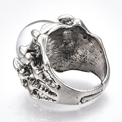 Einstellbare Fingerringe aus legiertem Glas&nbsp;RJEW-T006-02C