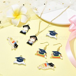 20 шт. 5 стиля выпускной сезон позолоченные подвески из эмали из сплава&nbsp;ENAM-CJ0006-14