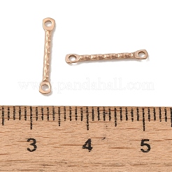 イオンプレーティング（IP）304ステンレススチールコネクタチャーム  テクスチャバーリンク  ローズゴールド  15x2.5x1.2mm  穴：1.2mm&nbsp;STAS-Q323-09RG