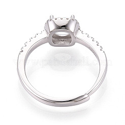 Кольцо для помолвки с родиевым покрытием 925 пробы из серебра [925] пробы с микропаве из кубических цирконий STER-T008-13P