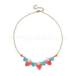Colliers pendentifs triangulaires en perles de verre faites à la main&nbsp;NJEW-MZ00062