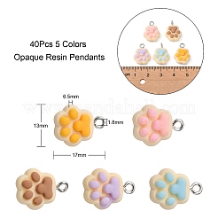 40 шт. 5 цвета непрозрачные подвески из смолы RESI-CJ0002-31