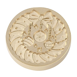 Tête de timbre en laiton de sceau de cire de série de Noël&nbsp;LS-AJEW-M037-01G-29