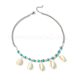 Колье нагрудник из натуральной ракушки NJEW-TA00116