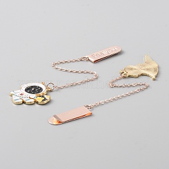 Lesezeichen mit Astronauten-Anhänger aus legierter Emaille mit Weltraumthema&nbsp;AJEW-WH0314-111