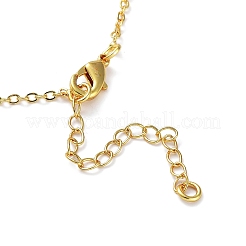 Goldene Messing-Strass-Anhänger-Halskette mit Kabelketten&nbsp;NJEW-P278-A03