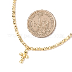 Латунный религиозный крест с подвеской в виде шариковой цепи&nbsp;NJEW-JN05395