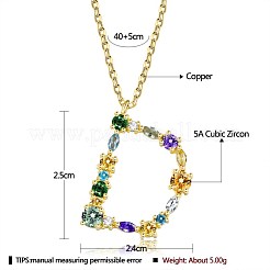 Ожерелье с кулоном из кубического циркония NJEW-BB67040-D