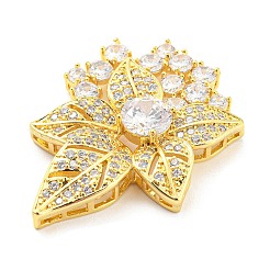 Ciondoli laterali in ottone con pavé di zirconi trasparenti&nbsp;KK-P243-05G