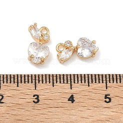 Pendenti in zirconi cubici trasparenti in micro pavè di ottone&nbsp;KK-B172-18G