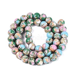 Assemblage de perles synthétiques turquoise et de coquillage trochus&nbsp;G-N369-02C-03