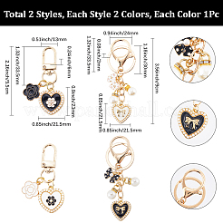 Подвесные украшения из эмали из сплава 4 шт.&nbsp;HJEW-SC00166