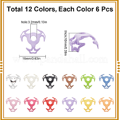 72 шт. 12-х цветные полые акриловые бусины-колпачки&nbsp;DIY-SC0025-76