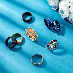 8 шт. 4-х цветные рифленые оправы для колец из нержавеющей стали 316L FIND-DC0001-04