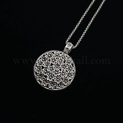 Плоские круглые с рельефным цветком ожерелья из сплава с подвеской для женщин FS-WG15FE6-01