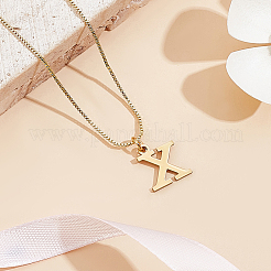 Collier avec pendentif lettre en acier inoxydable 304 et chaîne en laiton 1 pièce&nbsp;NJEW-LP0001-40C-G