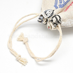 Набивные поликоттон (полиэстер хлопок) упаковочные пакеты мешки на шнурке ABAG-T004-10x14-14