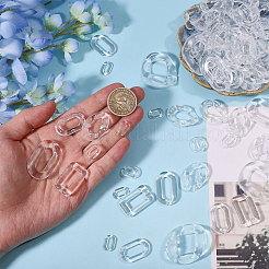 170pcs 8 Stile transparente Acryl-Verbindungsringe&nbsp;TACR-CA0001-35
