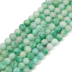 Окрашенные природные белый нефрит бисер пряди&nbsp;G-F591-26-8mm