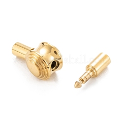 304ステンレススチール製バヨネット留め具  フラットラウンド  18KGP本金メッキ  21x8.5x9.5mm  穴：3mm&nbsp;STAS-P285-04G