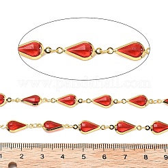 Латунные стеклянные каплевидные звенья цепи CHC-R001-04G-03