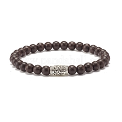 3 pièces 3 styles obsidienne naturelle et oeil de tigre et bois ensemble de bracelets extensibles&nbsp;BJEW-JB07622
