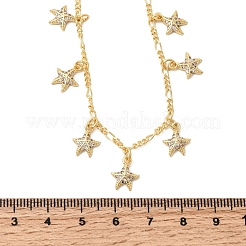 Ожерелья с подвесками в виде морских звезд из латуни с прозрачным фианитом и прозрачным фианитом&nbsp;NJEW-B157-05G