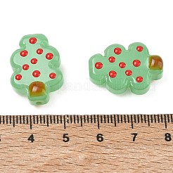 Perles en verre émaillé transparent sur le thème de Noël&nbsp;LAMP-B028-02