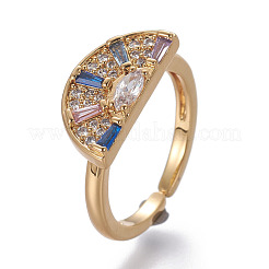 Латунные кубические манжеты из циркония RJEW-O035-02G