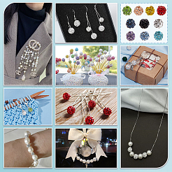 Бусины из глины с одноцветными стразами RB-WH0005-013A