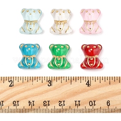 110шт 6 цвета прозрачные акриловые бусины MACR-FS0002-06