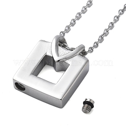 Ожерелья из нержавеющей стали 304 в форме сердца и квадратной урны для пепла STAS-Z106-07P