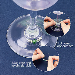 28 шт. 14-х цветные биконические стеклянные подвески для бокалов для вина&nbsp;AJEW-HY00010