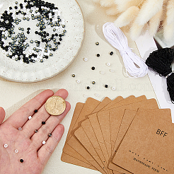 Наборы для самостоятельного изготовления браслетов из стеклянных бусин с азбукой Морзе&nbsp;DIY-DC0003-91