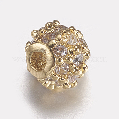 Латунные микро проложить кубического циркония бусы ZIRC-E143-17