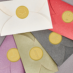 Самоклеящиеся наклейки с тиснением золотой фольгой DIY-WH0211-014