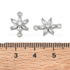 Ciondoli connettore in ottone con pavé di zirconi cubici trasparenti&nbsp;CU-CBA3F77-07P