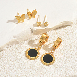 3 пара серег-гвоздиков и сережек-колец из нержавеющей стали YE7662