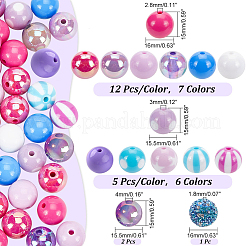 117шт 15 стиля непрозрачные акриловые бусины MACR-PH0001-64