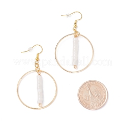 Серьги с подвесками из натурального белого нефрита для женщин EJEW-JE04710-01