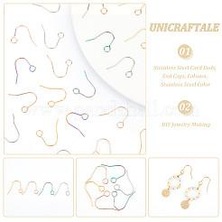 56 шт. 4-х цветные крючки для сережек из нержавеющей стали 304&nbsp;STAS-UN0054-21