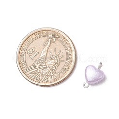 Подвески-сердечки из искусственного жемчуга и акрила PALLOY-JF03916-02