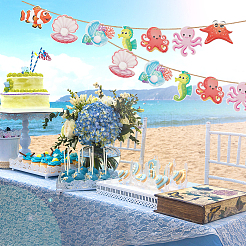 Кулон с морским животным на тему океана HJEW-WH0042-85