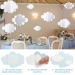 Войлочные 3d colud подвесные потолочные украшения&nbsp;HJEW-WH20010-07B