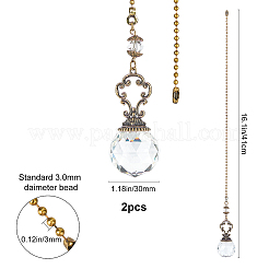 Граненые стеклянные круглые большие подвесные украшения&nbsp;HJEW-GF0001-09C