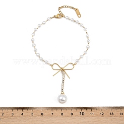 Браслеты с подвесками из нержавеющей стали 304 и кристаллами и стразами&nbsp;BJEW-G755-03G