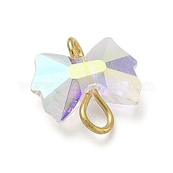 4 шт. 4-цветные подвески-бантики из гальванического стекла&nbsp;PALLOY-JF04406-01