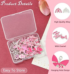 DIY-Set zur Herstellung von Ohrringen aus Emaille und Legierung mit rosa Schleife&nbsp;DIY-YW0010-56